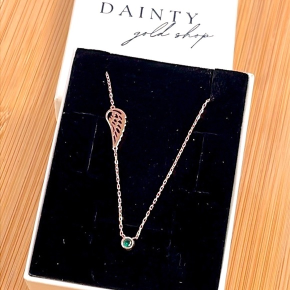 Brand New Rose Gold Plated Sterling Silver Memorial Guardian Angel Wing Necklace - Picture 6 of 10